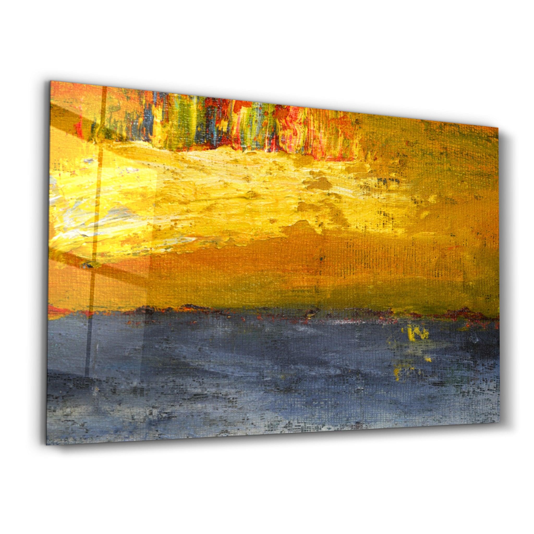 Abstract Yellow Pattern V2 | Glass Wall Art - ArtDesigna Glass Printing Wall Art