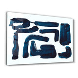 Blaue Pinselstriche – Glasbild