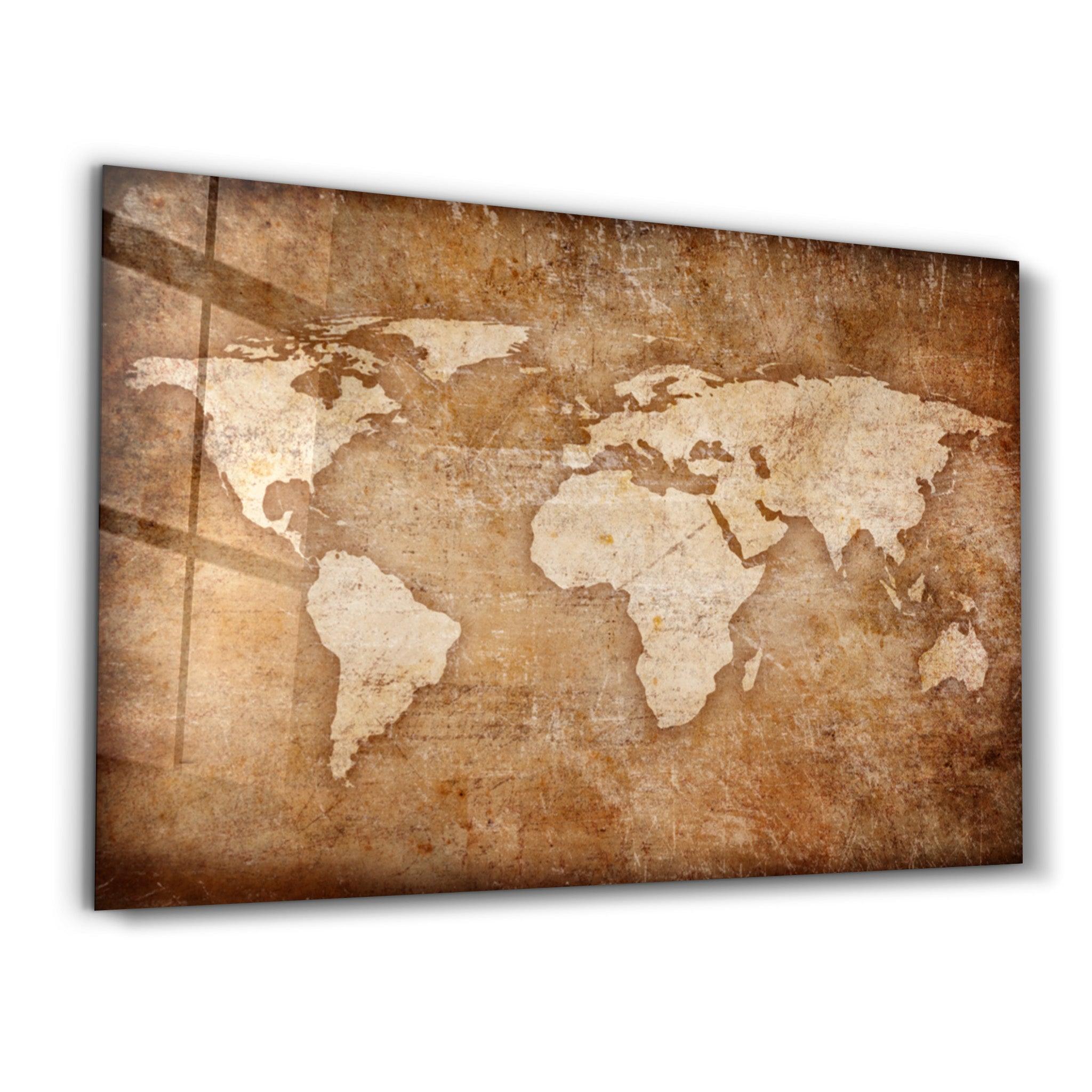 World Map Classic | Glass Wall Art - ArtDesigna Glass Printing Wall Art