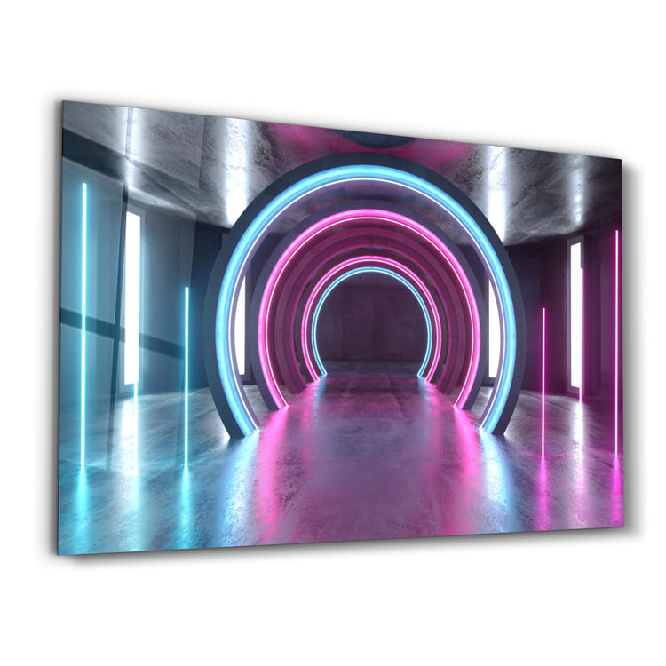 ・"Neon Ring"・Glass Wall Art - ArtDesigna Glass Printing Wall Art