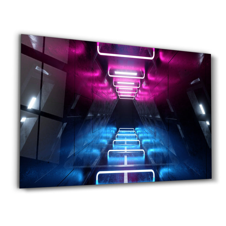 ・"Neon Roller Coaster"・Glass Wall Art - ArtDesigna Glass Printing Wall Art