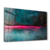 Pink Horizon Abstract | Glass Wall Art