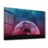 PinkMoon | Glass Wall Art