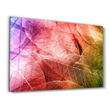 Regenbogenblätter – Glasbild