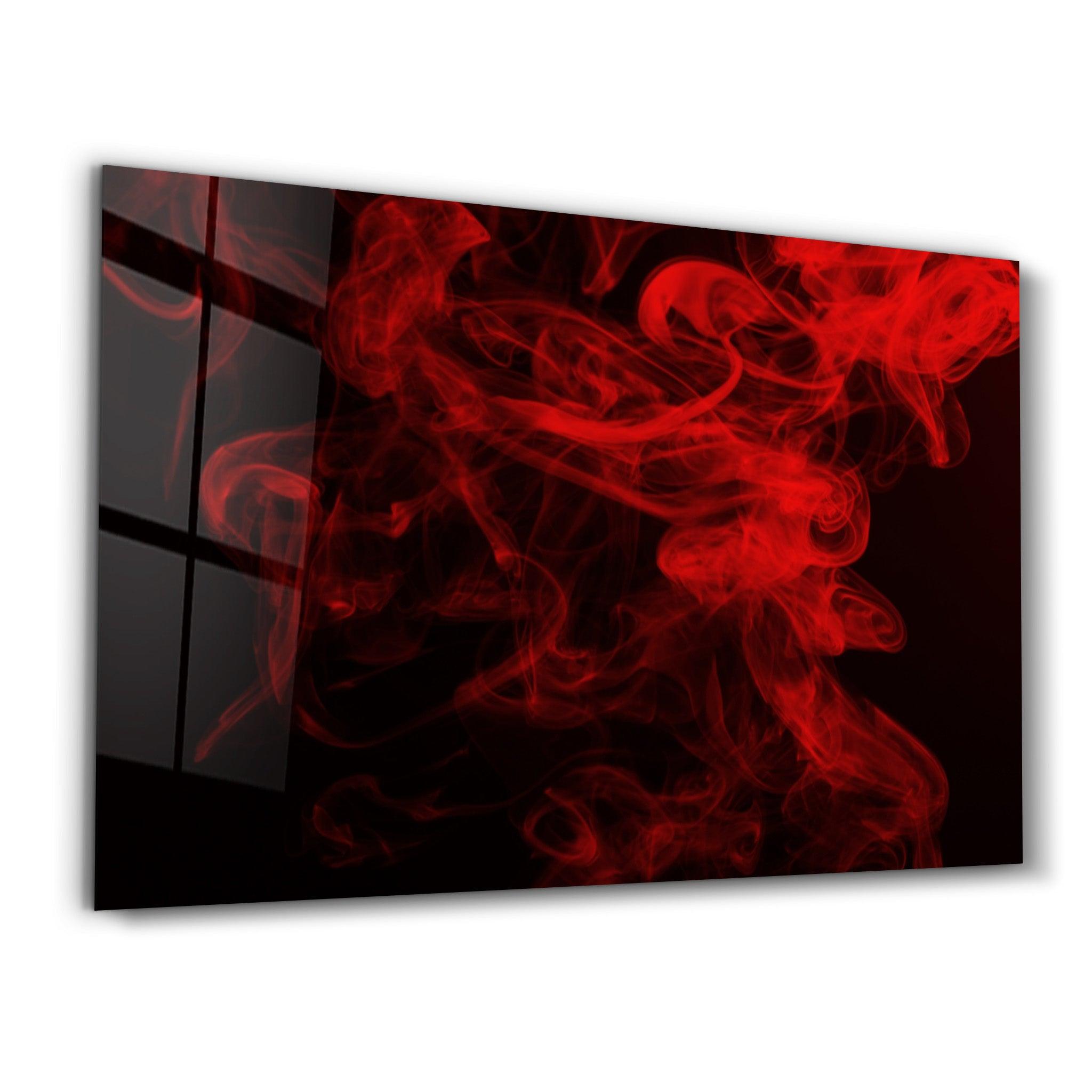 Red Smoke2 | Glass Wall Art - ArtDesigna Glass Printing Wall Art