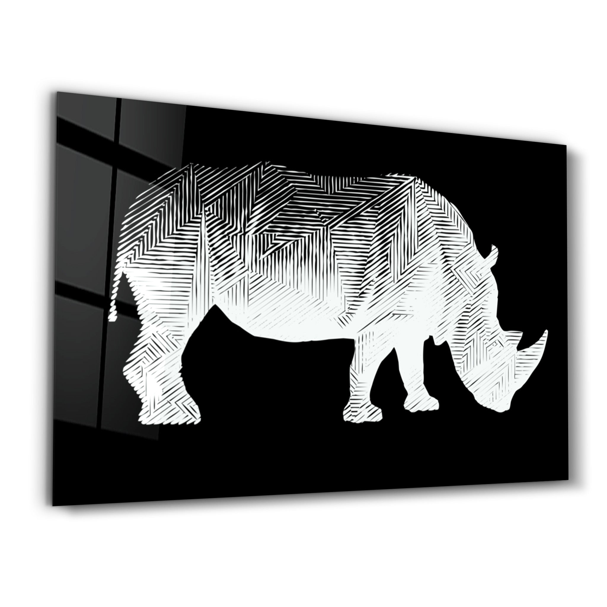 ・"Rhino Black"・Glass Wall Art - ArtDesigna Glass Printing Wall Art