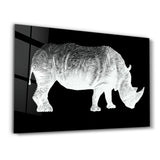 Rhino Black | Glass Wall Art
