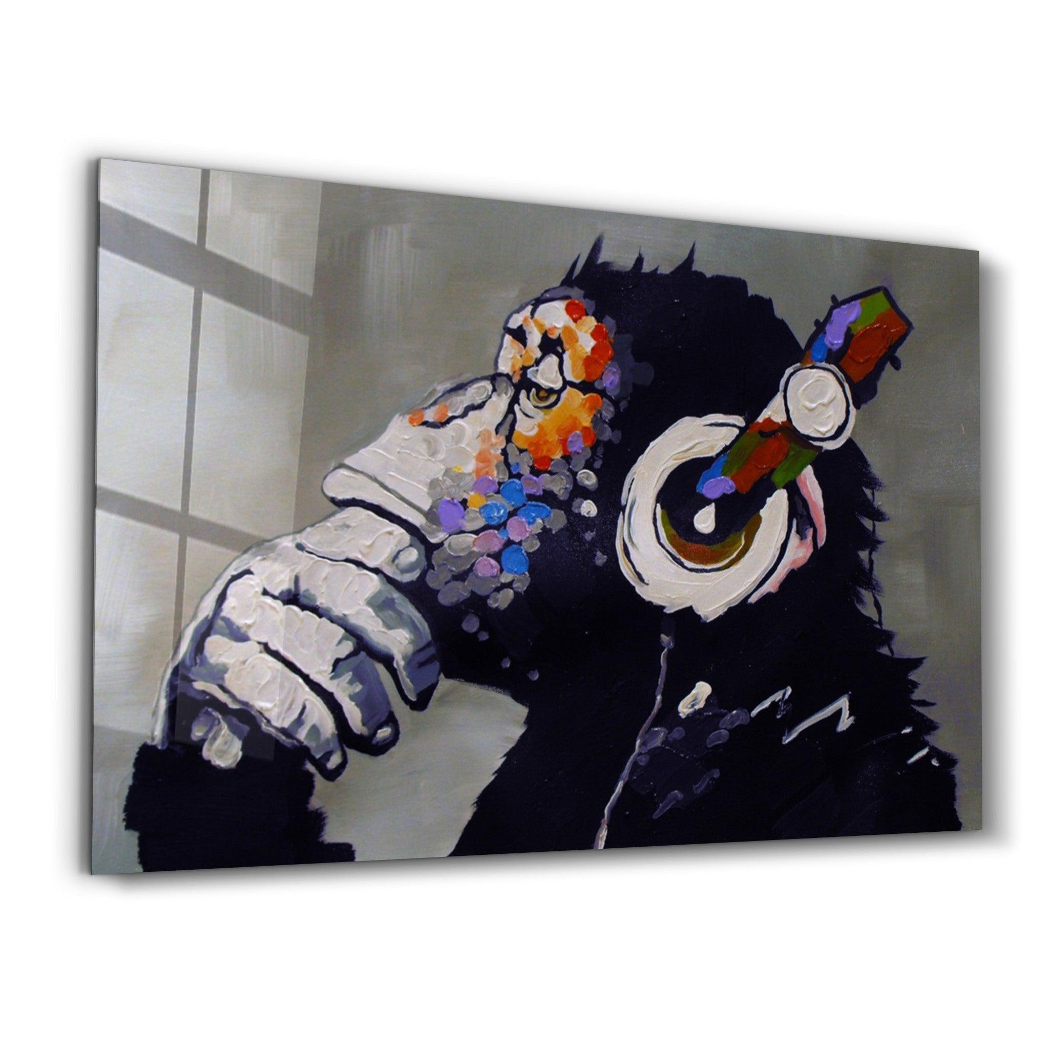 Abstract Monkey Beat | Glass Wall Art - ArtDesigna Glass Printing Wall Art