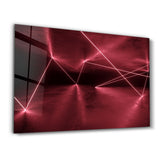Abstrakte Neonlinien – Glasbild