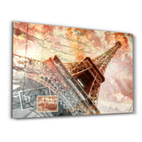 Abstract Eiffel Tower | Glass Wall Art
