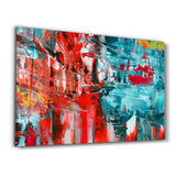 Rot und Blau Symphonie – Glasbild