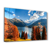 Lake and Mountain Landscape | Glass Wall Art