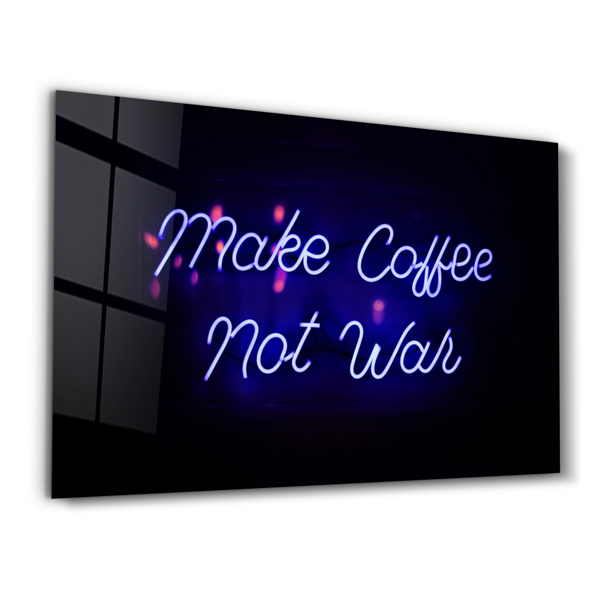 ・"Make Coffee, Not War"・Glass Wall Art - ArtDesigna Glass Printing Wall Art