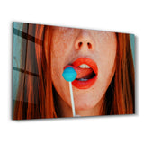 Blue Lollipop | Glass Wall Art
