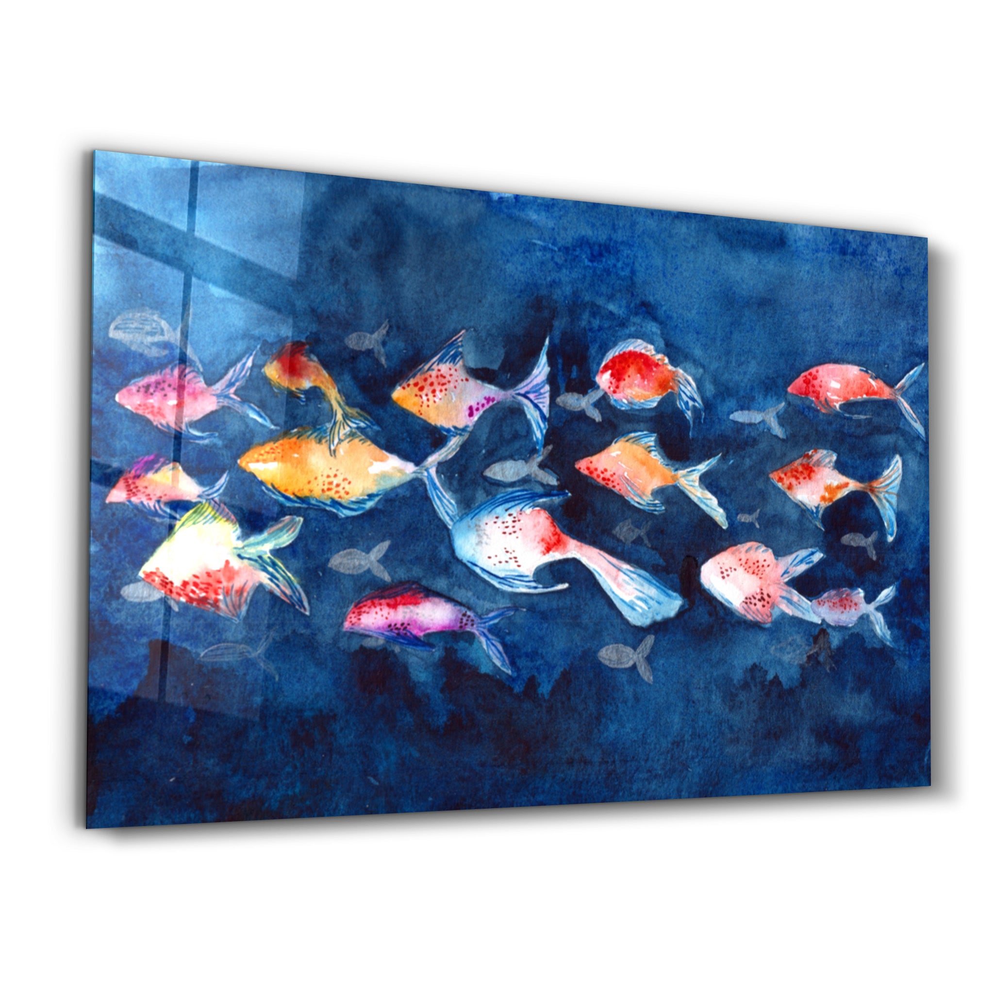・"School of Fish"・Glass Wall Art - ArtDesigna Glass Printing Wall Art