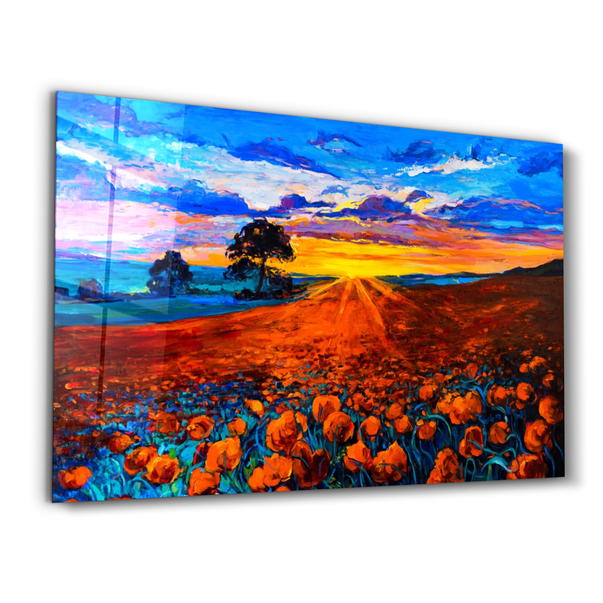・"Oil Sunset"・Glass Wall Art - ArtDesigna Glass Printing Wall Art