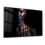Bronzene Frau – Glasbild