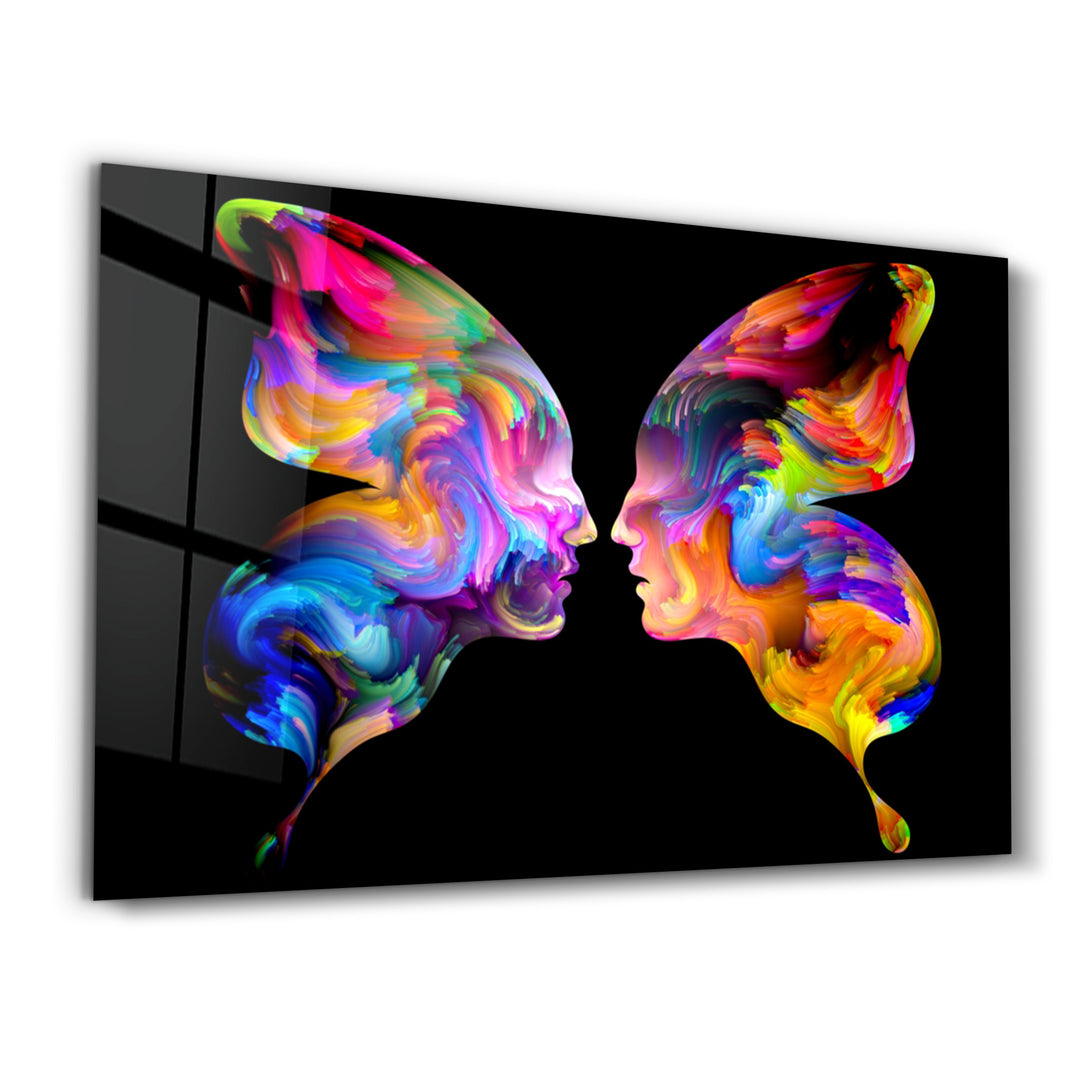 ・"Colored Face Off"・Glass Wall Art - ArtDesigna Glass Printing Wall Art