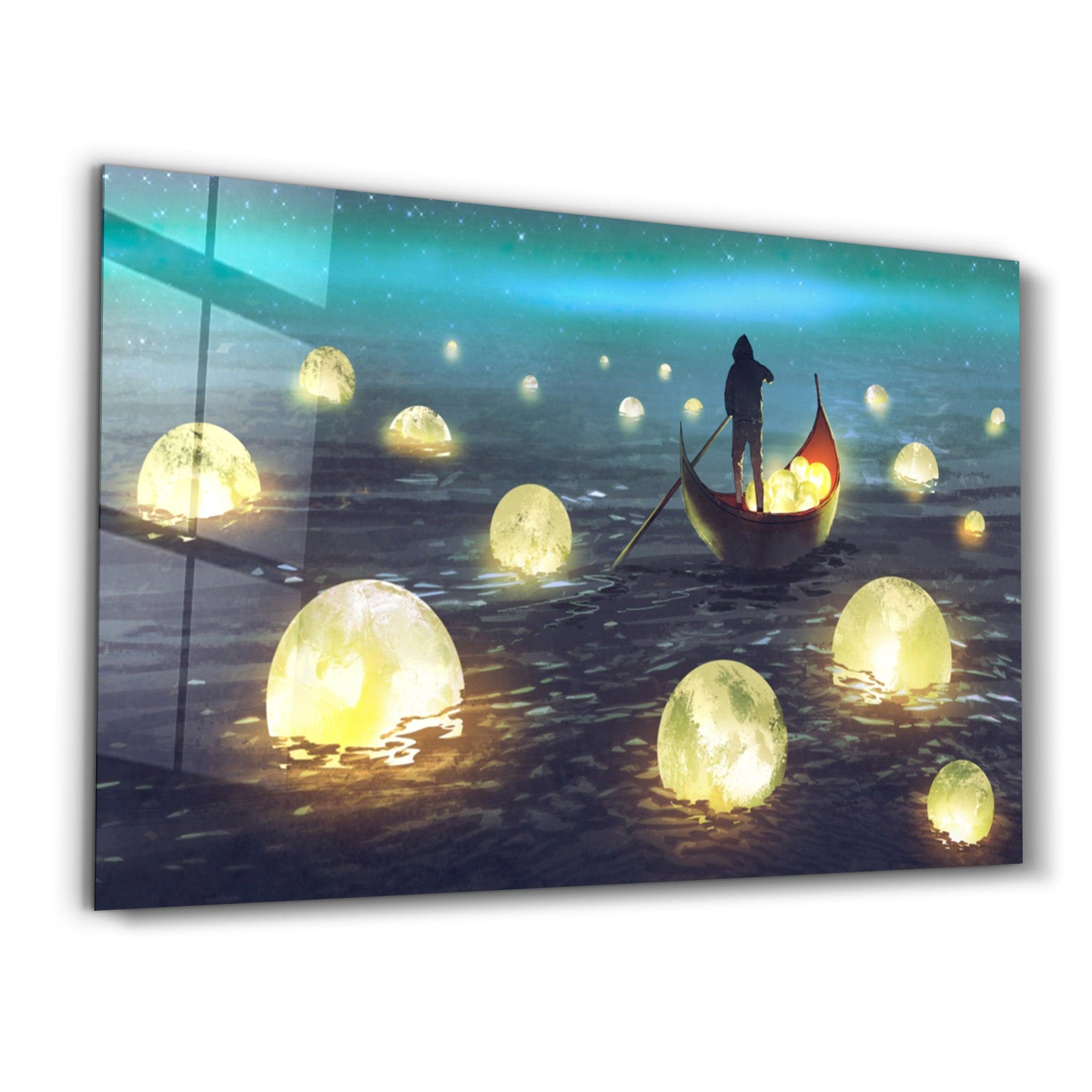 Lights on the Sea | Glass Wall Art - ArtDesigna Glass Printing Wall Art