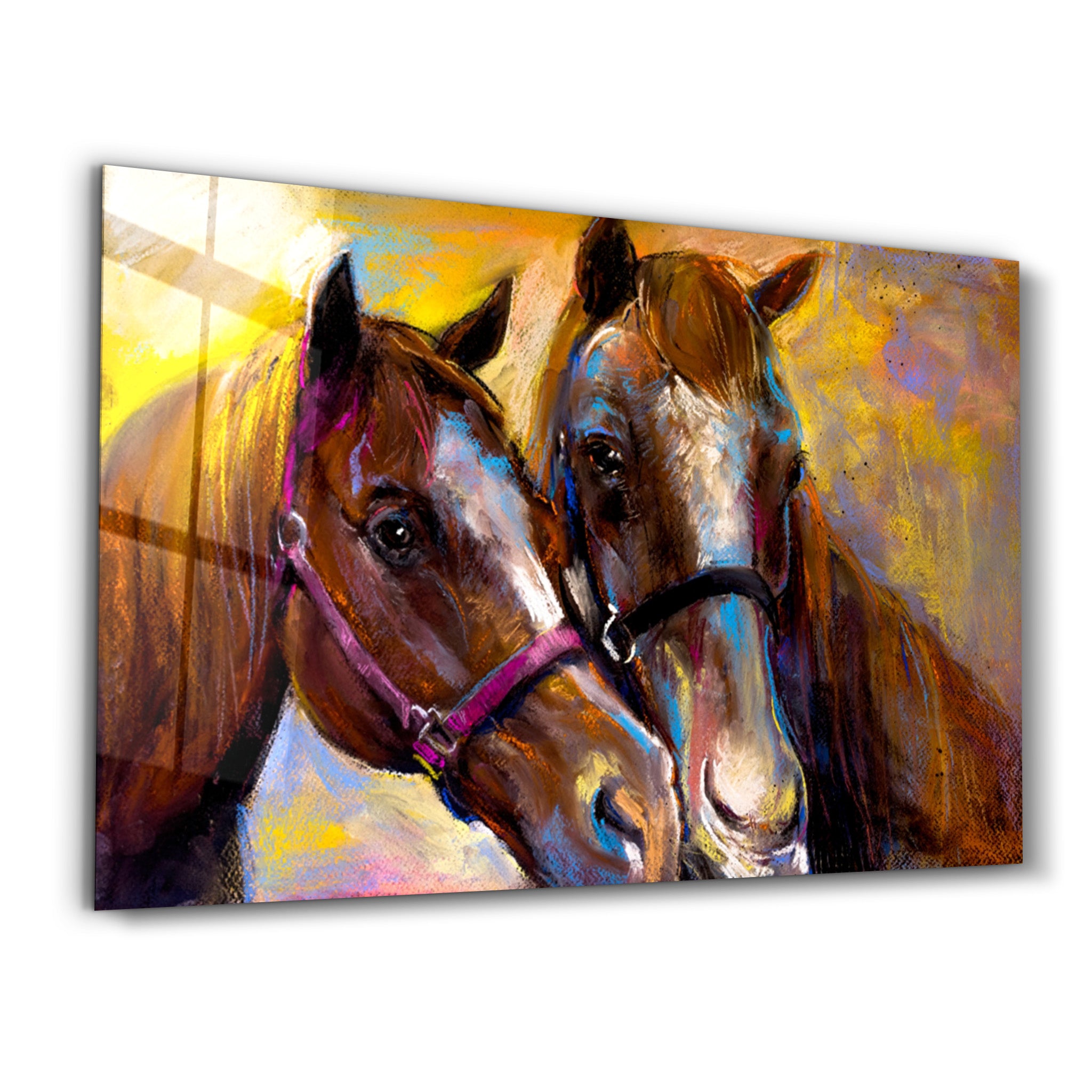 ・"Horse Love V2"・Glass Wall Art - ArtDesigna Glass Printing Wall Art