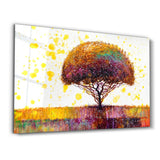 Abstrakter Bunter Baum – Glasbild