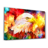 Abstrakter Bunter Adler – Glasbild