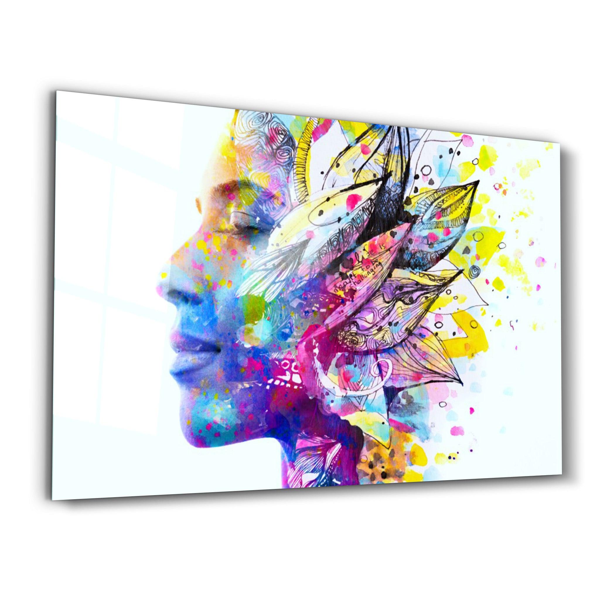 Abstract Face | Glass Wall Art - ArtDesigna Glass Printing Wall Art