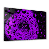 Wassertropfen lila Herz – Glasbild