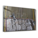 Banksy - Draw the Raised Bridge | Designer's Collection Glass Wall Art