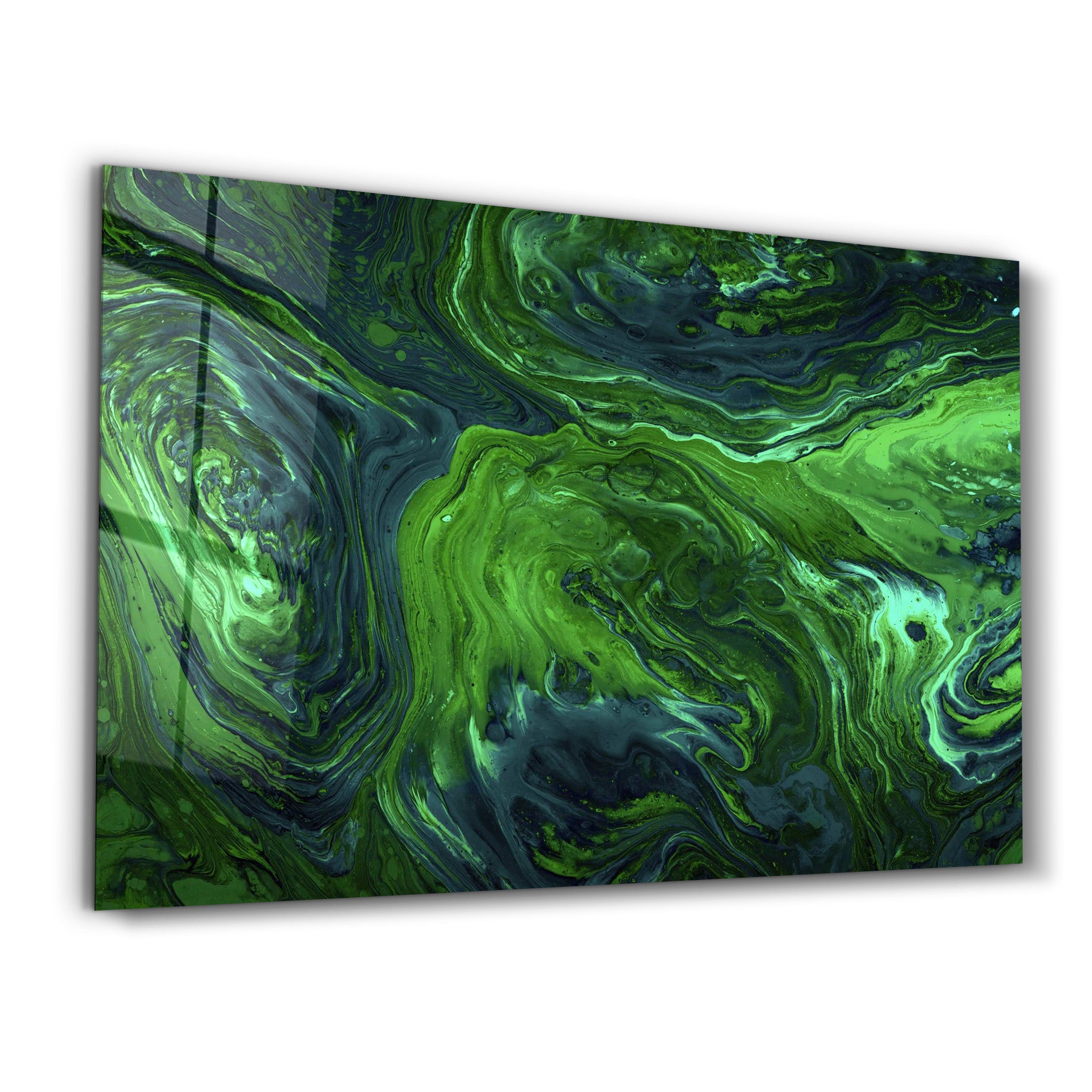 ・"Lava Pattern - Green"・Designer's Collection Glass Wall Art - ArtDesigna Glass Printing Wall Art