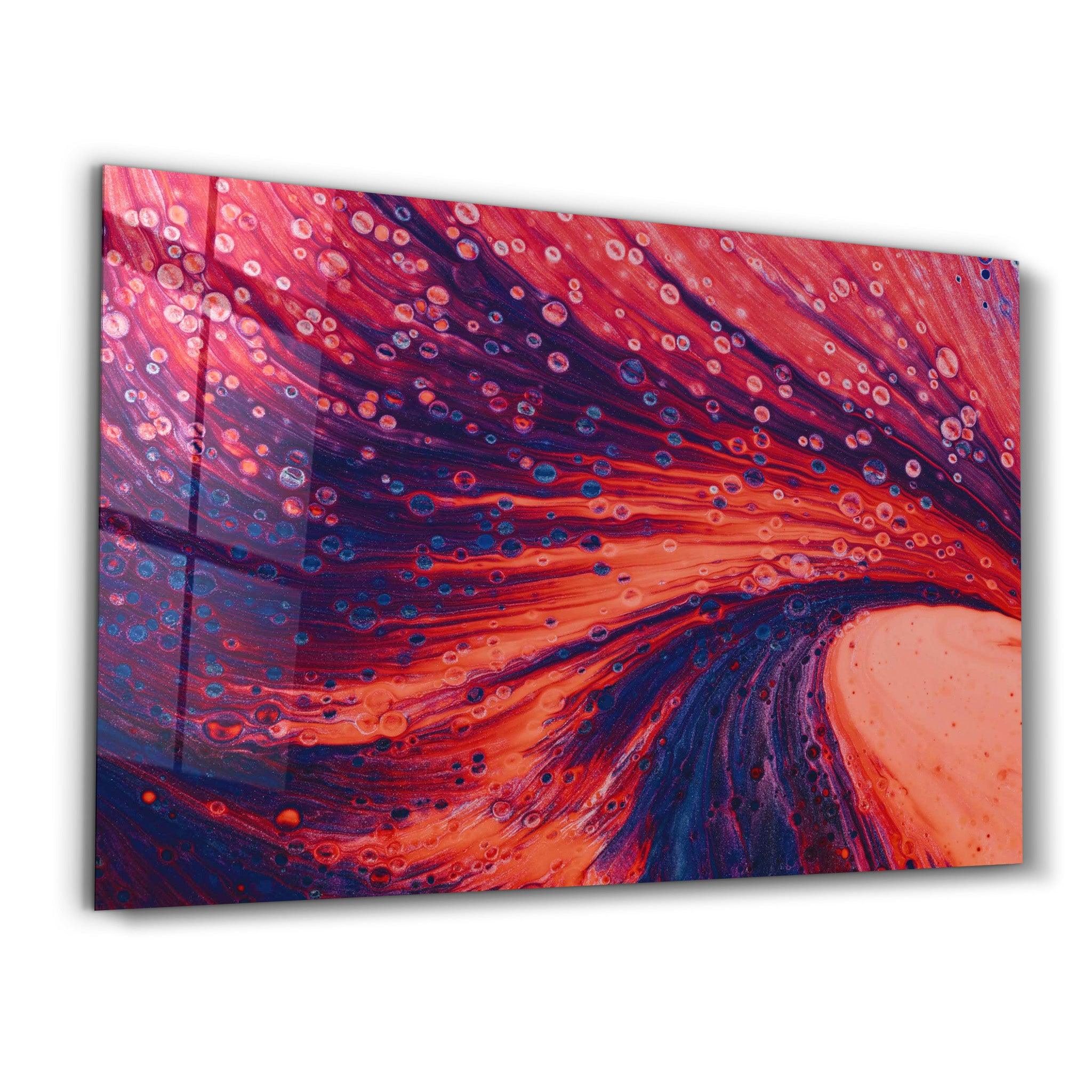 Dusty Drops Red | Designer's Collection Glass Wall Art - ArtDesigna Glass Printing Wall Art