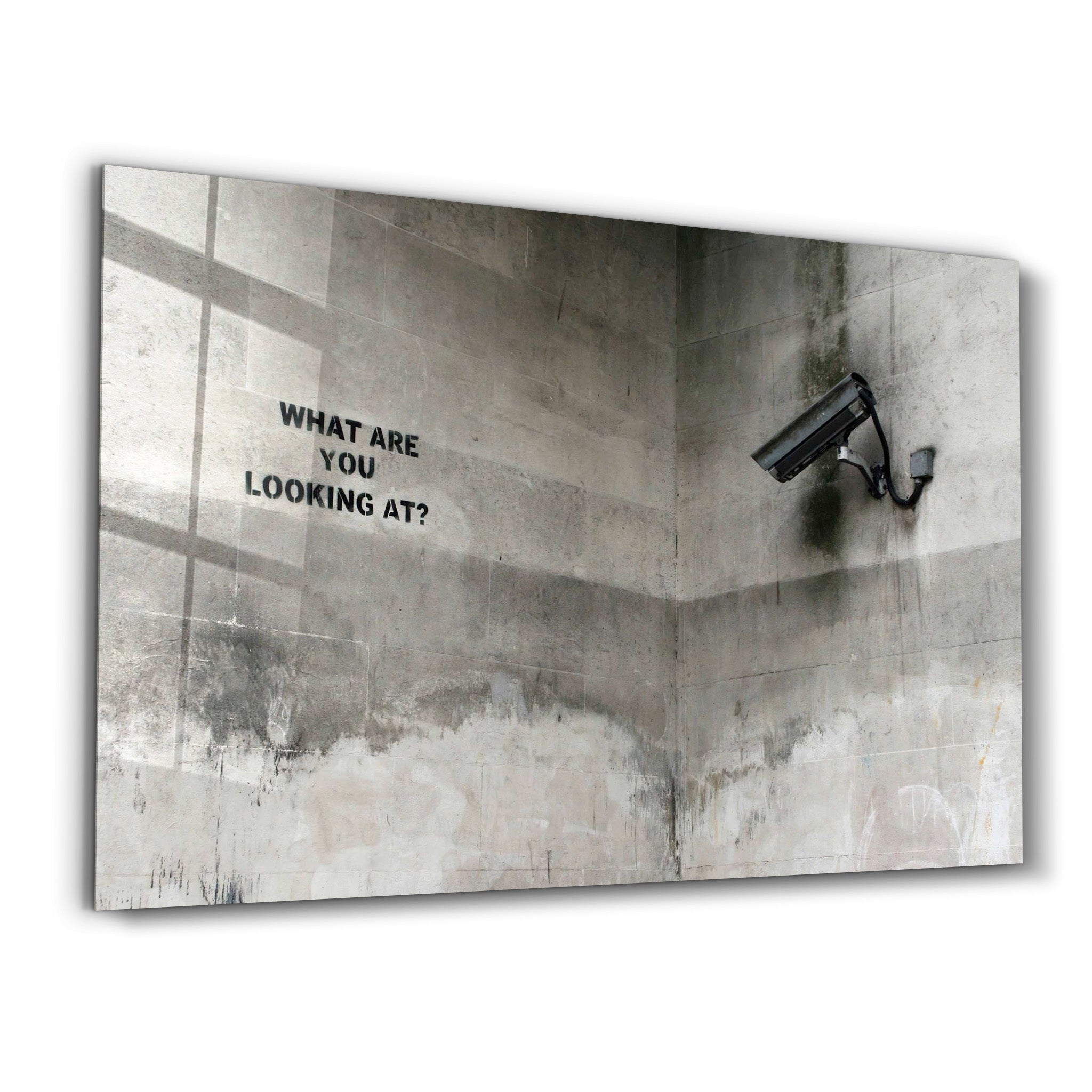 ・"Banksy - What Are You Looking At?"・Designer's Collection Glass Wall Art - ArtDesigna Glass Printing Wall Art