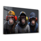 3 monkeys | Glass Wall Art