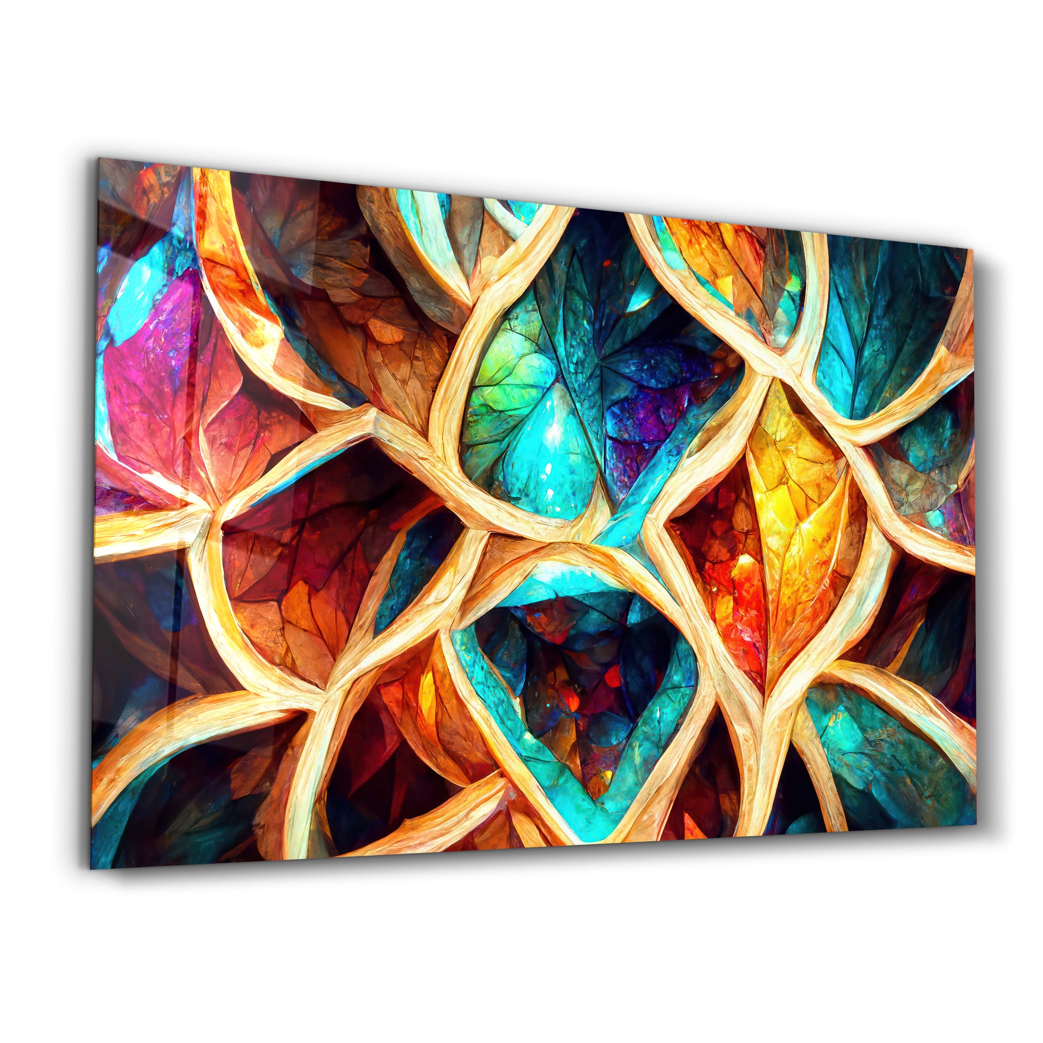 ・"Cosmic Leaves"・Glass Wall Art - ArtDesigna Glass Printing Wall Art
