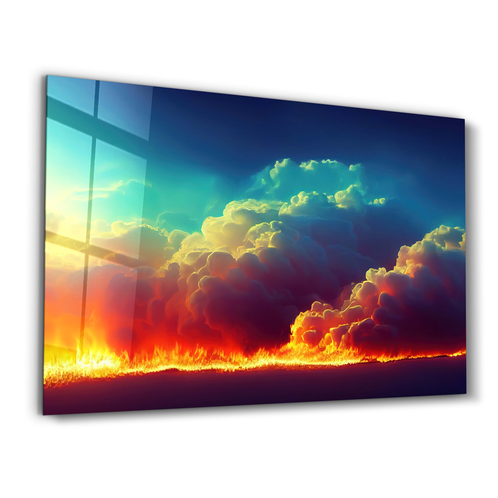 ・"Fire Clouds"・Motivational Glass Wall Art - ArtDesigna Glass Printing Wall Art