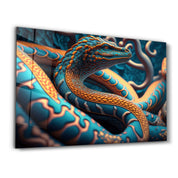 Snake Dragon | Secret World Collection Glass Wall Art - ArtDesigna Glass Printing Wall Art