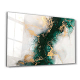 Marble Collection H20 - Green Wave | Glass Wall Art