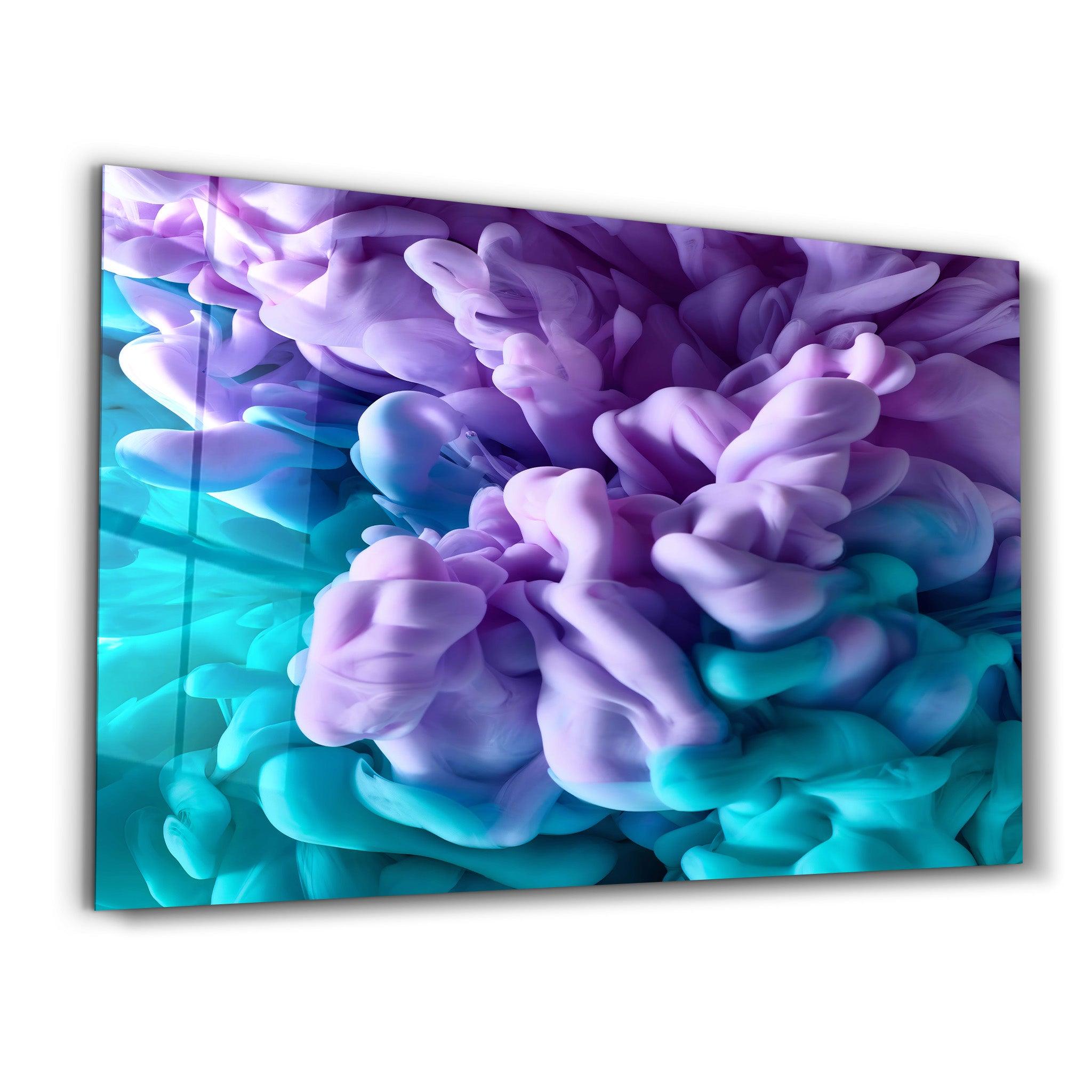 Purple and Blue Smokes | Glass Wall Art - ArtDesigna Glass Printing Wall Art
