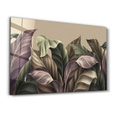 Retro Leaves | Glass Wall Art