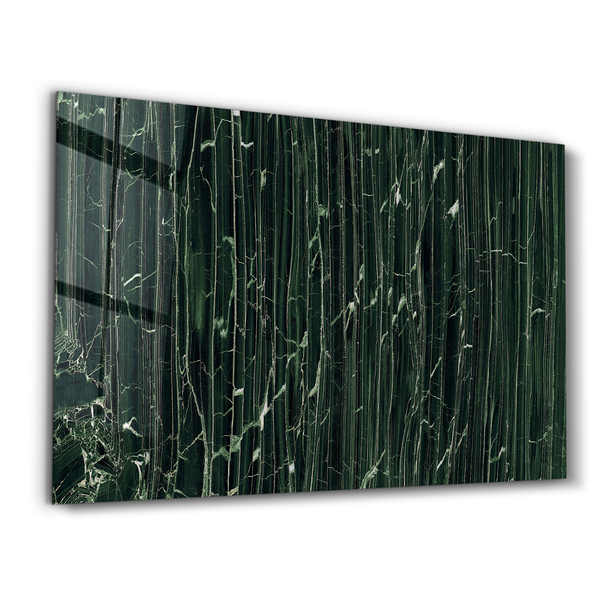 ・"Dark Green Marble"・Glass Wall Art - ArtDesigna Glass Printing Wall Art
