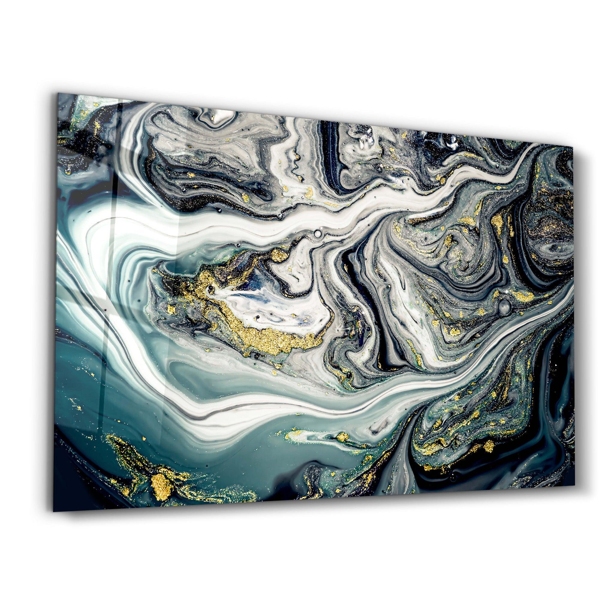 Marble with Golden Dust | Glass Wall Art - ArtDesigna Glass Printing Wall Art