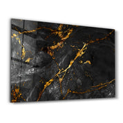 Black Marble with Golden Dust | Glass Wall Art - ArtDesigna Glass Printing Wall Art