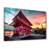 Sensoju Temple with dramatic sky - Tokyo | Glass Wall Art