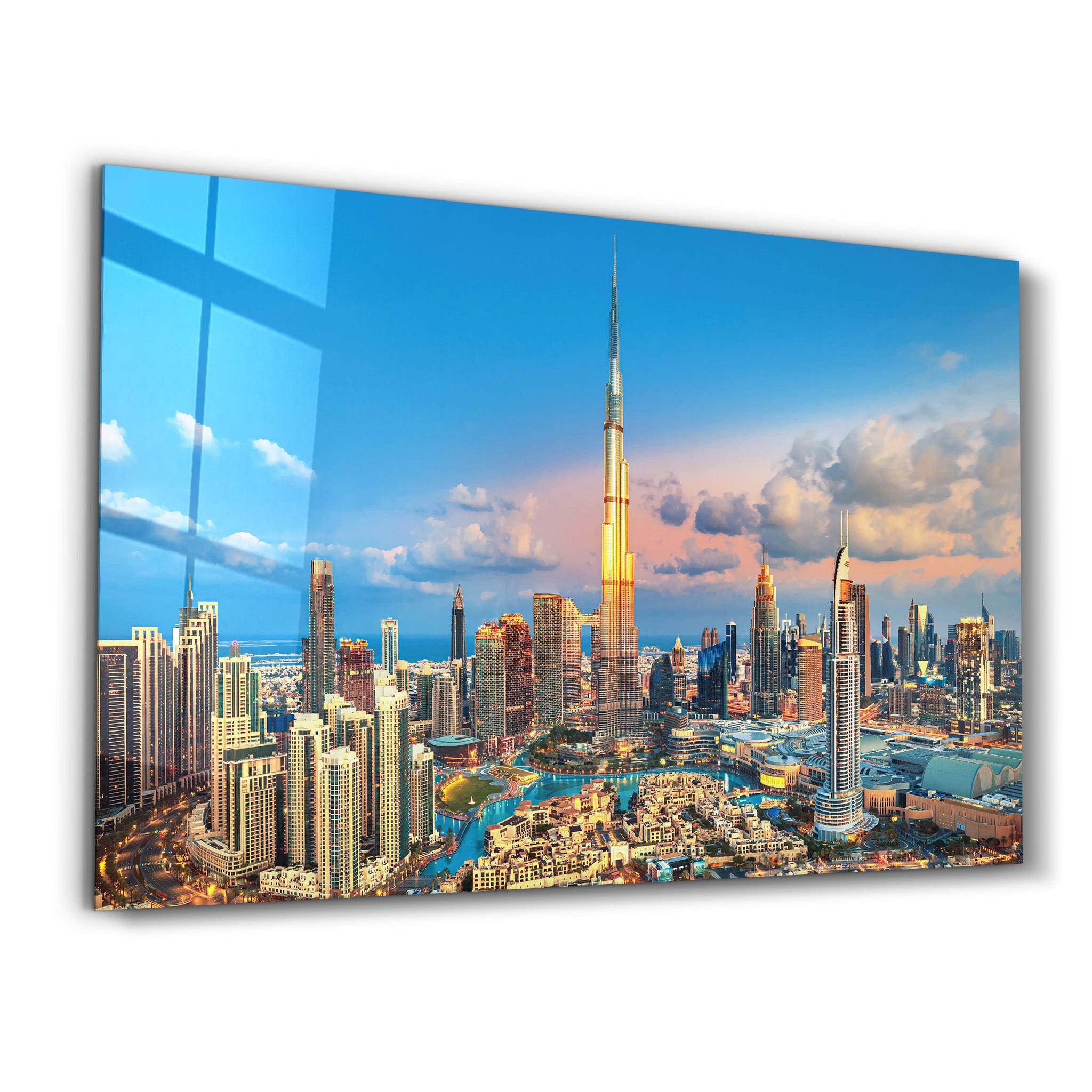 Dubai Sykline - UAE | Glass Wall Art - ArtDesigna Glass Printing Wall Art