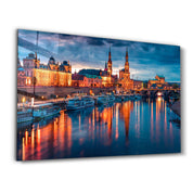Elbe river in Dresden, Saxony, Germany, Europe | Glass Wall Art - ArtDesigna Glass Printing Wall Art