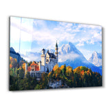 Beautiful view of Neuschwanstein castle in the Bavarian Alps, Germany | Glass Wall Art