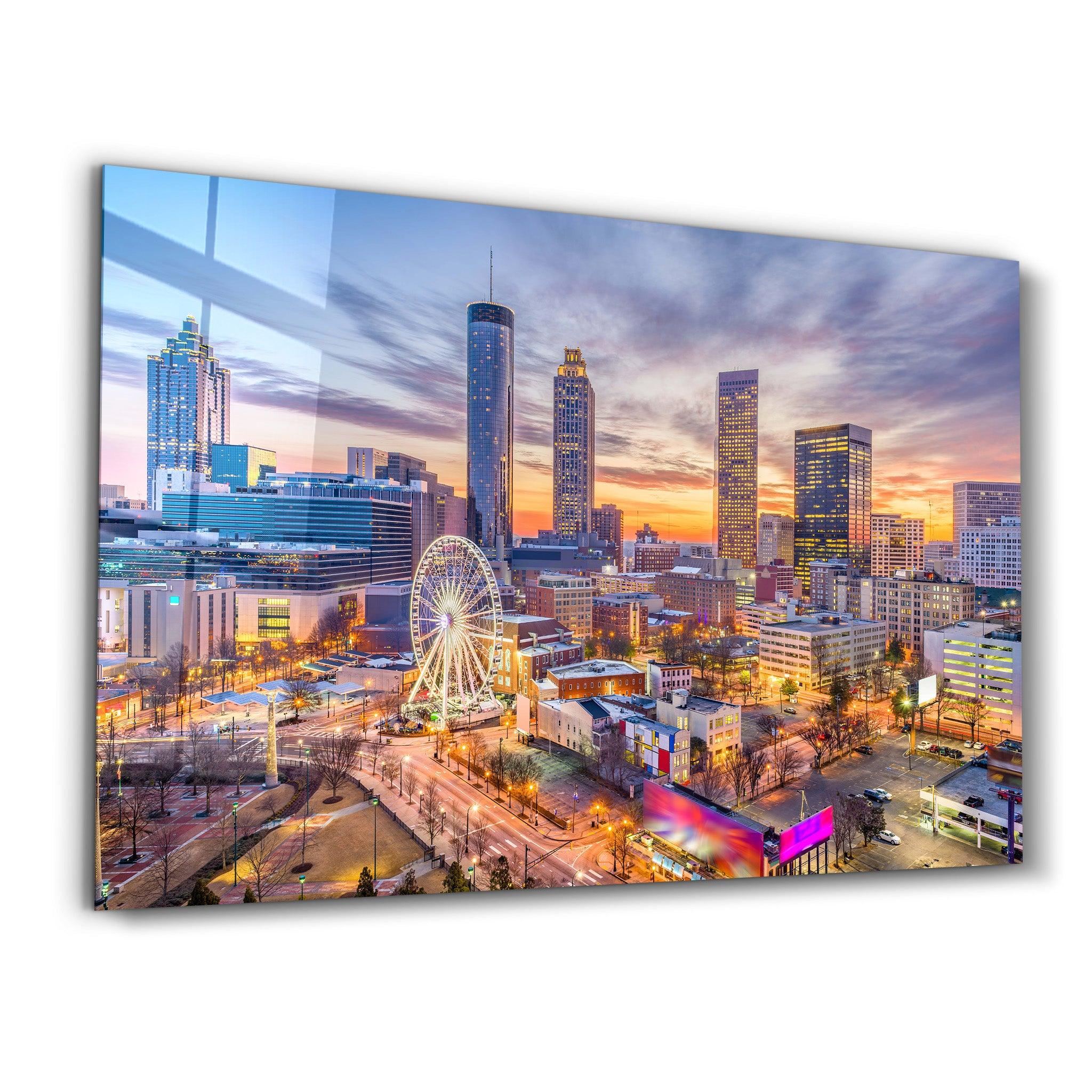 Atlanta, Georgia, USA downtown skyline. | Glass Wall Art - ArtDesigna Glass Printing Wall Art