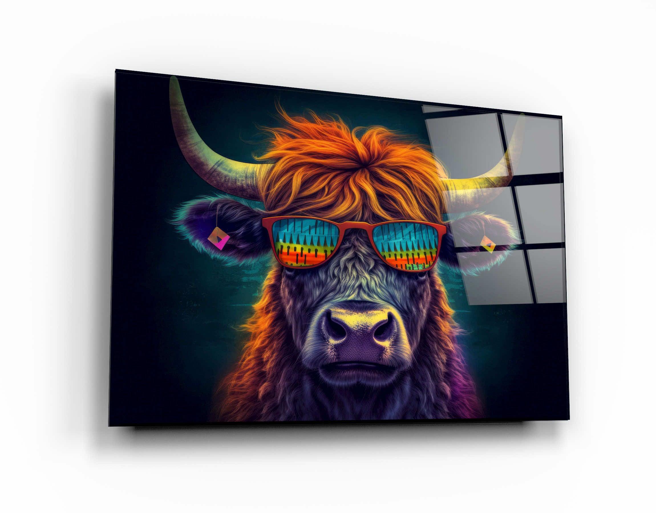 Cool Bull | Designers Collection Glass Wall Art - ArtDesigna Glass Printing Wall Art