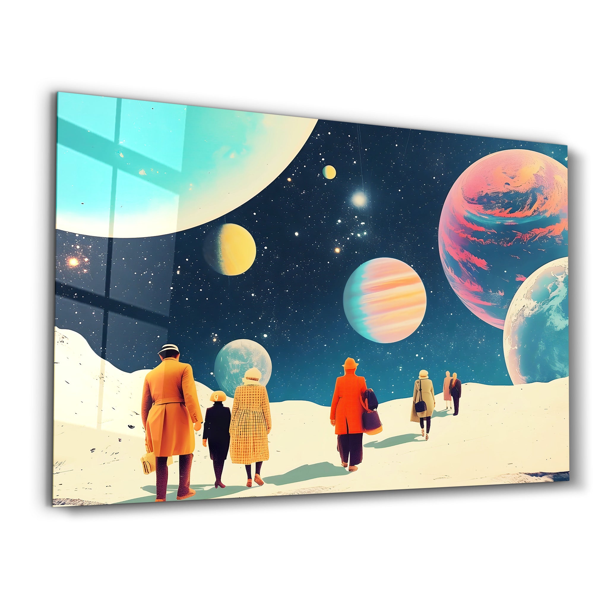 Walking in the Space in 70s - Glass Wall Art – ArtDesigna Glass ...