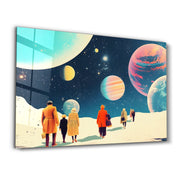 Walking in the Space in 70s - Glass Wall Art - Artdesigna